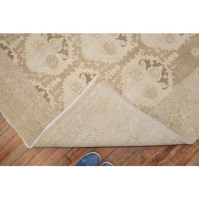 Vintage Brown Persian Tabriz - 6'7" x 9'4" For Sale - Image 4 of 6