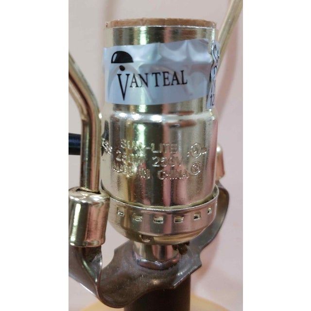 Brown Contemporary Van Teal Amber Ombre Solid Lucite Acrylic Table Lamp With Shade For Sale - Image 8 of 10