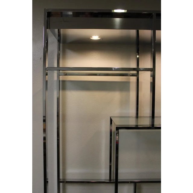 Mid-Century Modern 1980s Design Institute of America (Dia) Chrome Plated Steel Etagere For Sale - Image 3 of 9