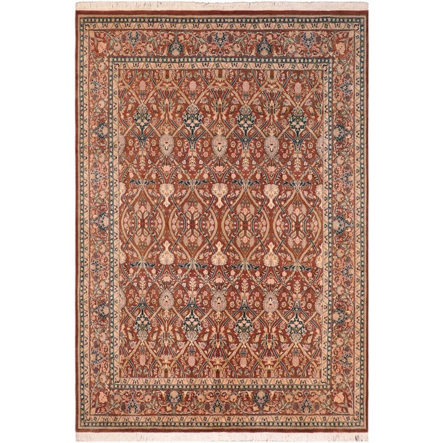 Traditional 1990's Floral Pak-Persian Brown/Tan Wool Rug - 8'1'' X 10'3'' For Sale - Image 9 of 9