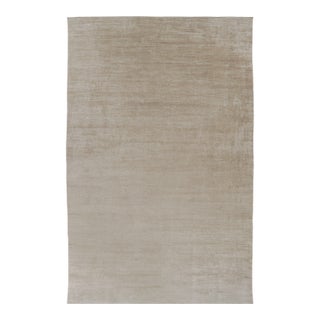 Rug & Kilim’s Oversized Modern Textural Rug in Beige-Brown Stripes and Striae For Sale