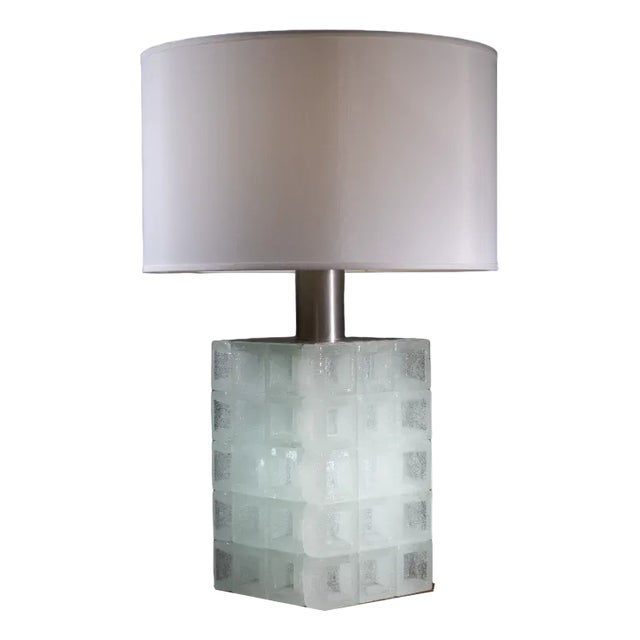 Vintage Murano Glass Cube Table Lamp by Albano Poli for Poliarte, 1970s For Sale