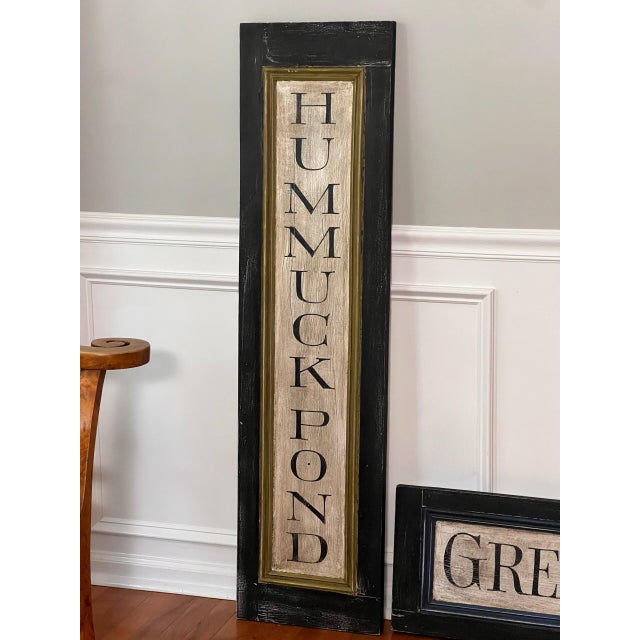 Pair of Large Vintage Painted Wood Coastal Nantucket Wall Signs, 2000 For Sale - Image 4 of 9