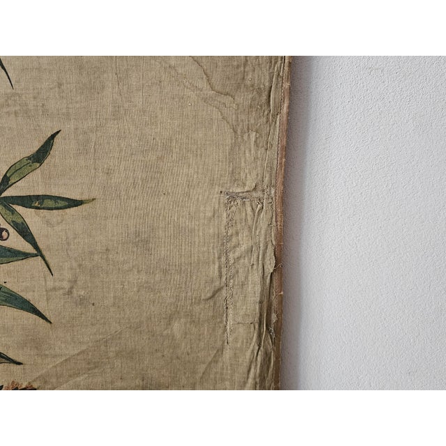 Beige Decorative Window Panel in Fabric with Gouache Print, 1890s For Sale - Image 8 of 13