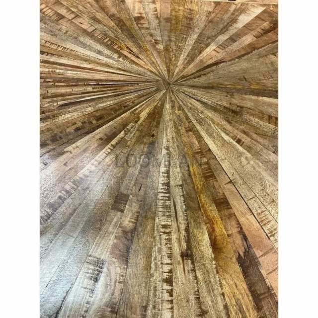 Zelrah Solid Wood Drum Coffee Table by Loomlan For Sale - Image 4 of 4