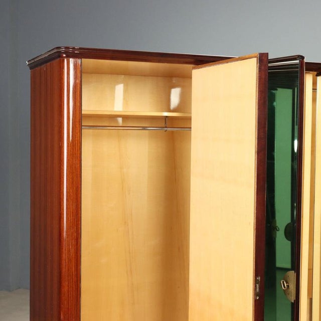 Italian Wardrobe in Wood Veneer, 1950s For Sale - Image 4 of 16