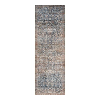 Chris Loves Julia x Loloi Jules Denim / Spice 2'-6" x 9'-6" Runner Rug For Sale