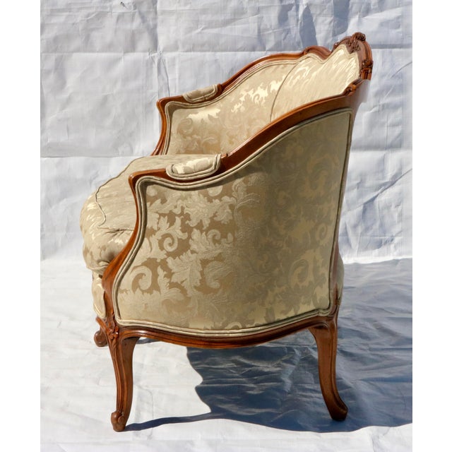 Early 20th Century Louis XV Style Settee With Goose Down Seat and Carved Walnut Frame For Sale - Image 12 of 12