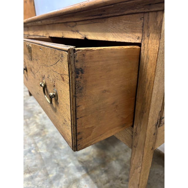 Antique English Oak Sideboard Dresser Base Console For Sale - Image 4 of 8