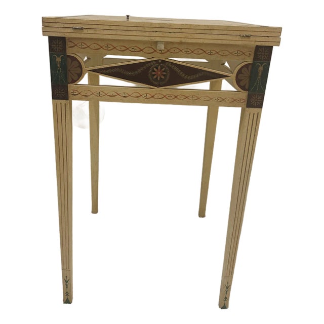 1980s Brunschwig & Fils Handkerchief Hand Painted End Table For Sale