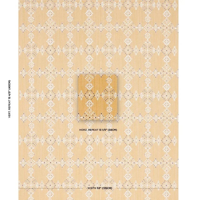 Inspired by Moroccan needlework, Kalindi Embroidery in saffron features mid-scale abstracted florals and geometric motifs...