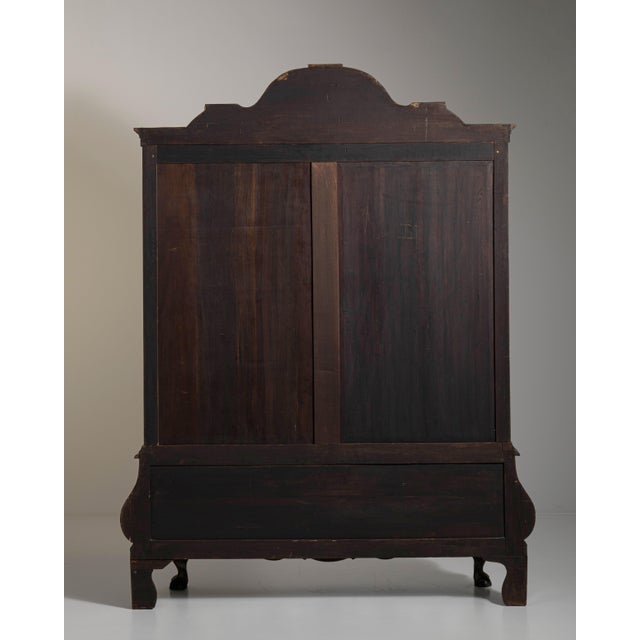 Chestnut 19th Century Chestnut Brown Dutch Vitrine with Brass Hardware For Sale - Image 8 of 15