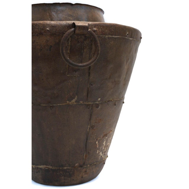 Copper Planters Tapered Storage Vessel Pair C Hint of Red For Sale - Image 8 of 10