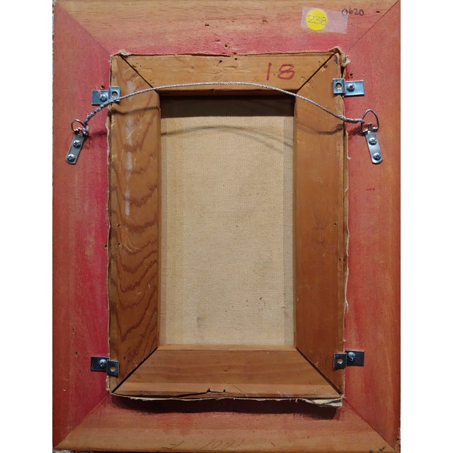 Textile French Artist Self-Portrait - 1920s Oil Painting on Canvas For Sale - Image 7 of 8