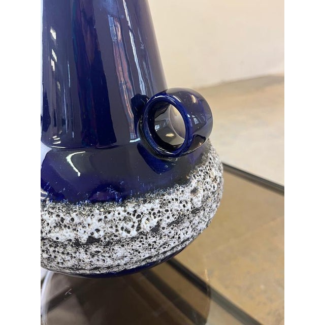 Ceramic Royal Blue Fat Lava Model 408-30 Vase from Fohr Keramik For Sale - Image 7 of 11