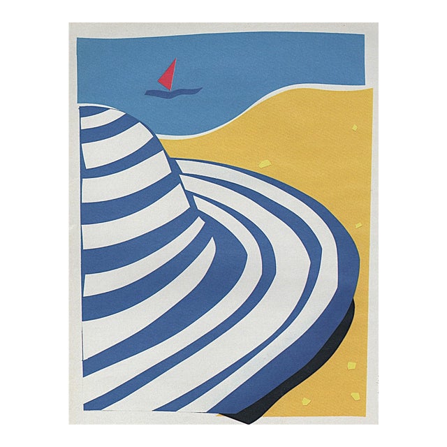1993 French Beach Print for Sonya Rykiel For Sale