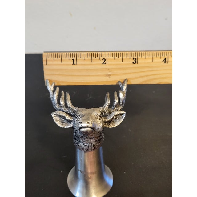 Silver 1990s Jägermeister Deer Head Shot Glass Stainless Steel For Sale - Image 8 of 11