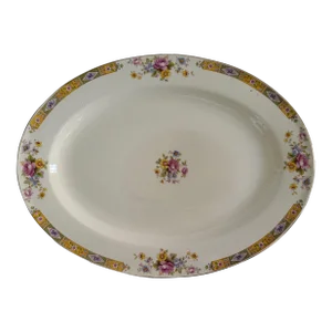 1940s Large Floral Platter by the Edwin M Knowles China Company