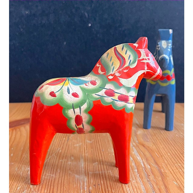 A Dala horse (Swedish: Dalahäst) is a traditional wooden figurine depicting a horse, originating from the Swedish province...