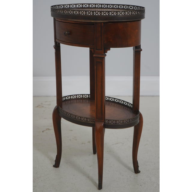 Age: Approx. 5 Years Old Details: Marble Top Model 5000-090 High Quality Construction French Style Tooled Leather Surface...