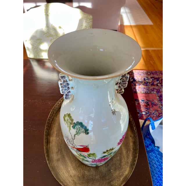 1920s Pair of Chinese Phoenix Tail Vases For Sale - Image 15 of 16