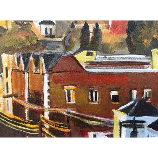 Contemporary Painting of Sunset in Los Angeles California Usa by British Landscape Artist For Sale - Image 3 of 13