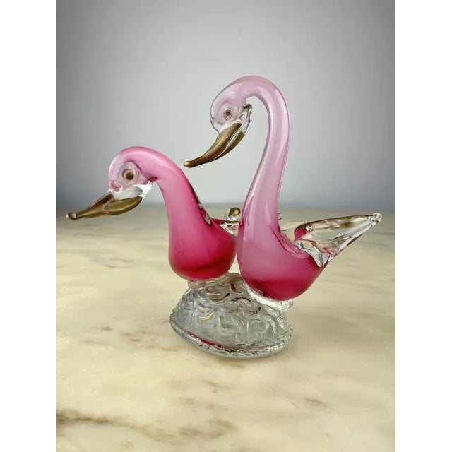 Italian Swans Figurine in Murano Glass, 1960s For Sale - Image 7 of 8