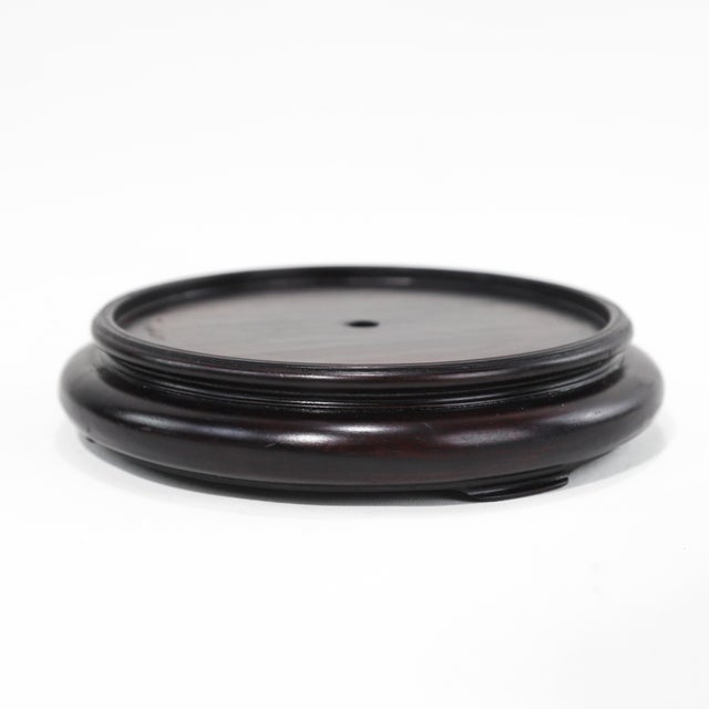 Pair of 6 1/4'' Chinese Carved Rosewood Pedestal Display Bases/Stand With Center Hole For Sale In New York - Image 6 of 7