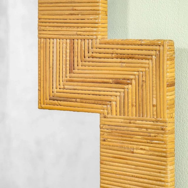 Wall Mirror in Bamboo and Rattan from Vivai del Sud, 1970s For Sale - Image 4 of 8