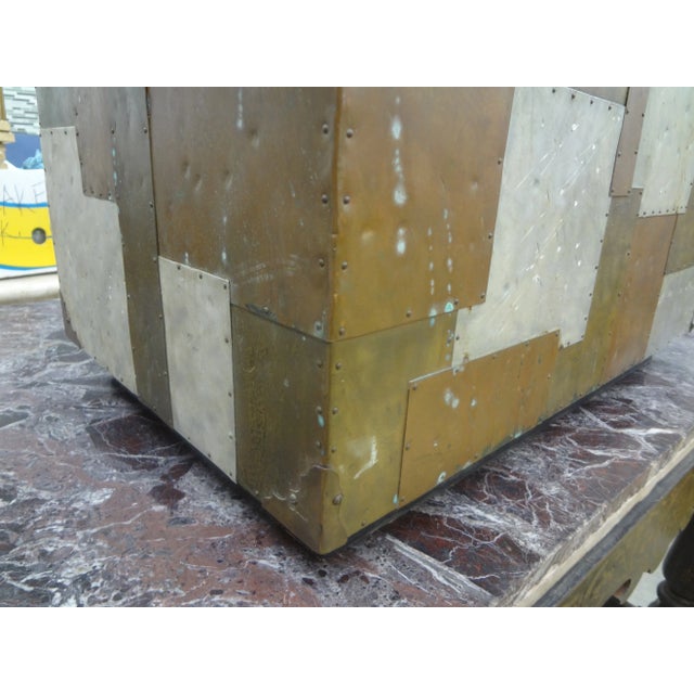 Wood Paul Evans Style Cityscape Patchwork Burlwood Chest For Sale - Image 7 of 11