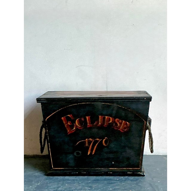 Pay homage to sporting history with this charming vintage hand-painted wooden trunk commemorating the legendary British...