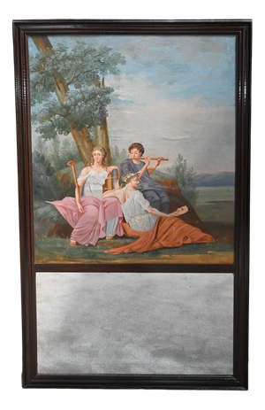 Trumeau Mirror in Gilded Wood, Late 19th Century