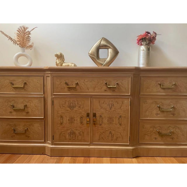 Wood 1980s Drexel Heritage Corinthian Olive Ash Burl 2-Piece Bedroom Set For Sale - Image 7 of 12