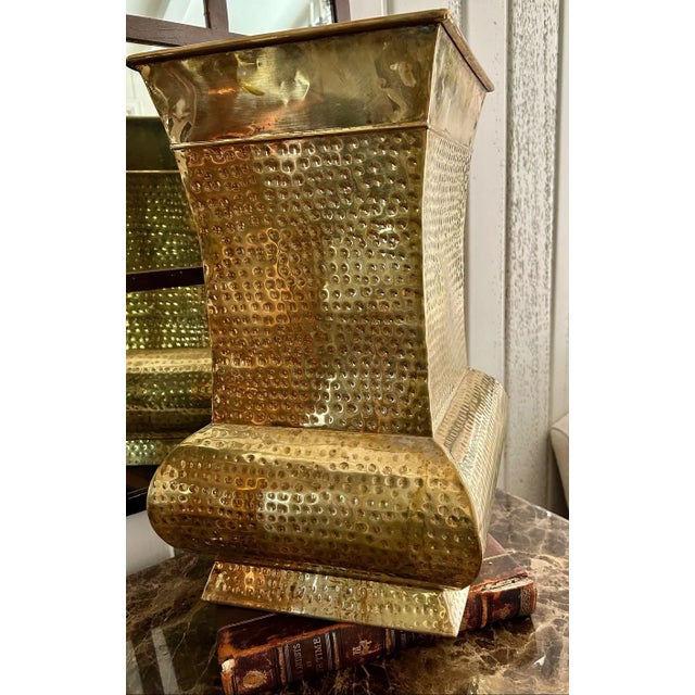 This Vintage Hammered Brass Umbrella Stand is a stunning addition to any home. With its unique hammered design, it adds a...