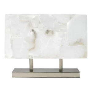 Jamie Young Ghost Horizon Table Lamp in Silver, Alabaster Shade