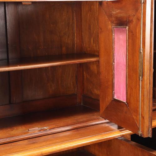 Brown Antique Cupboard with Double Top Mahogany For Sale - Image 8 of 12