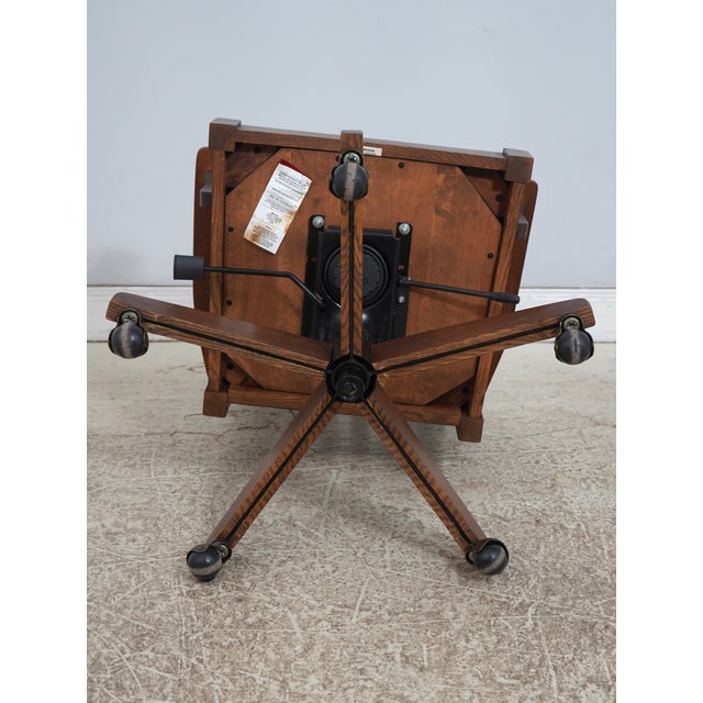 Stickley Mission Oak Leather Office Chair For Sale - Image 16 of 18