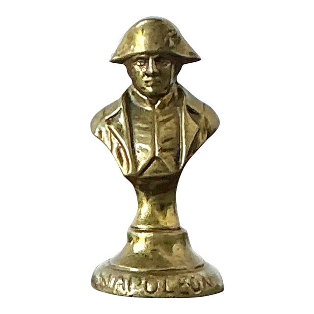 Vintage Brass Bust of Napoleon Paperweight For Sale