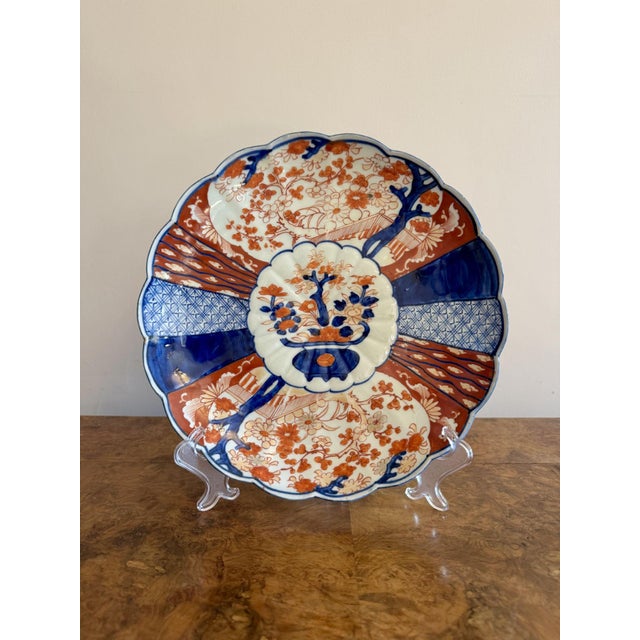 1900 - 1909 Japanese Imari Plate with Scalloped Edge, 1900s For Sale - Image 5 of 5