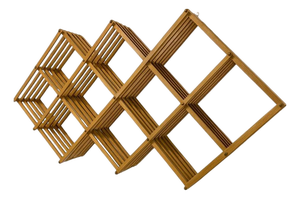 Wood Pantograph Bookcase with Brass Details, Italy, 1970s