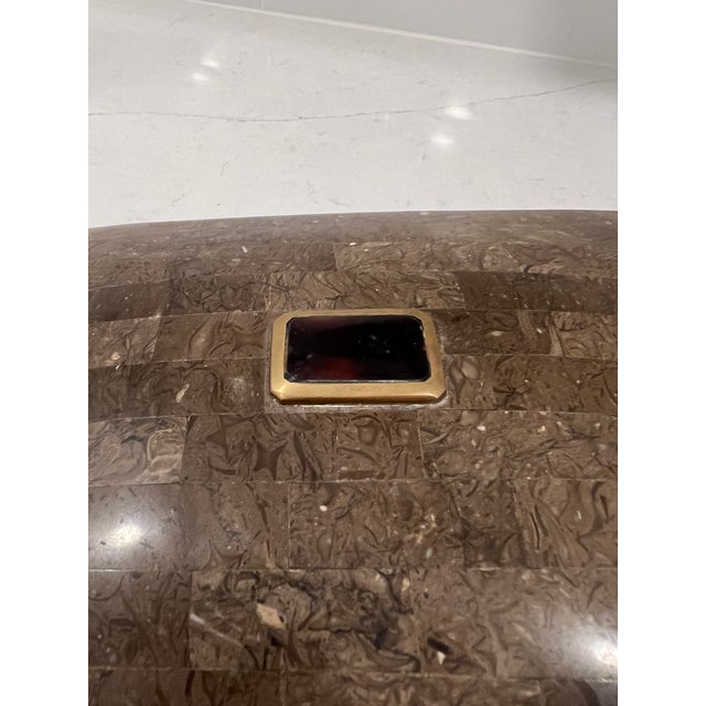 Late 20th Century Vintage Maitland Smith Tessellated Stone, Brass, Malachite & Amethyst Box For Sale - Image 5 of 11