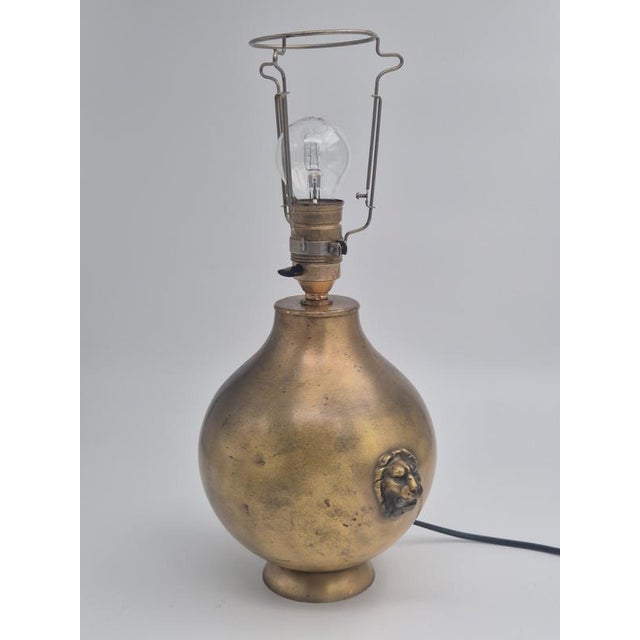 Swedish Grace Table Lamp in Brass with Decor of Lion, 1930s For Sale - Image 10 of 13
