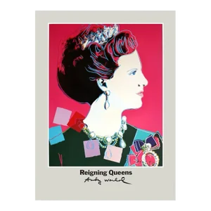 1986 Andy Warhol 'Queen Margrethe II of Denmark' Pop Art Pink Denmark Offset Lithograph