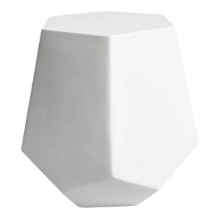 Outdoor White Hexagon Side Table For Sale