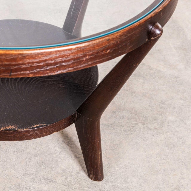 Round Glass Occasional Table by Kozelka and Kropacek for Interieur Praha, 1950s For Sale - Image 4 of 8