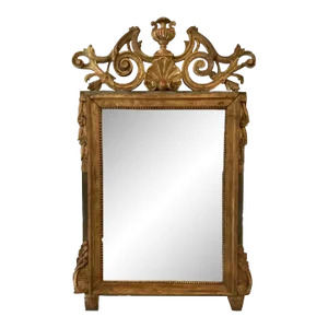 Antique 18th Century Swedish Gilt and Carved Mirror