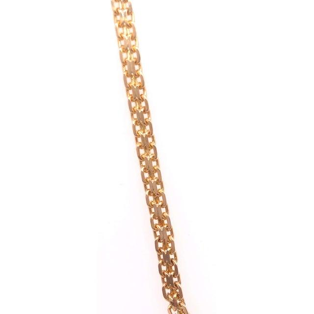 14 Karat Gold Cable Necklace With Diamond and Sapphire Soldered Pendant .40tdw For Sale In New York - Image 6 of 12