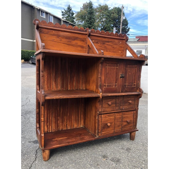Late 19th Century Early American Bench Made Storage Cabinet For Sale - Image 4 of 9