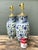 Blue Vintage Asian Blue and White Floral Lamps - A Pair For Sale - Image 8 of 12