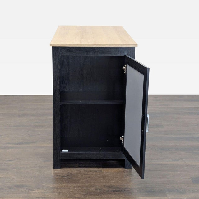 2020s Synergy House Modern Two-Tone Desk With Storage Cabinet and Geometric Door For Sale - Image 5 of 8